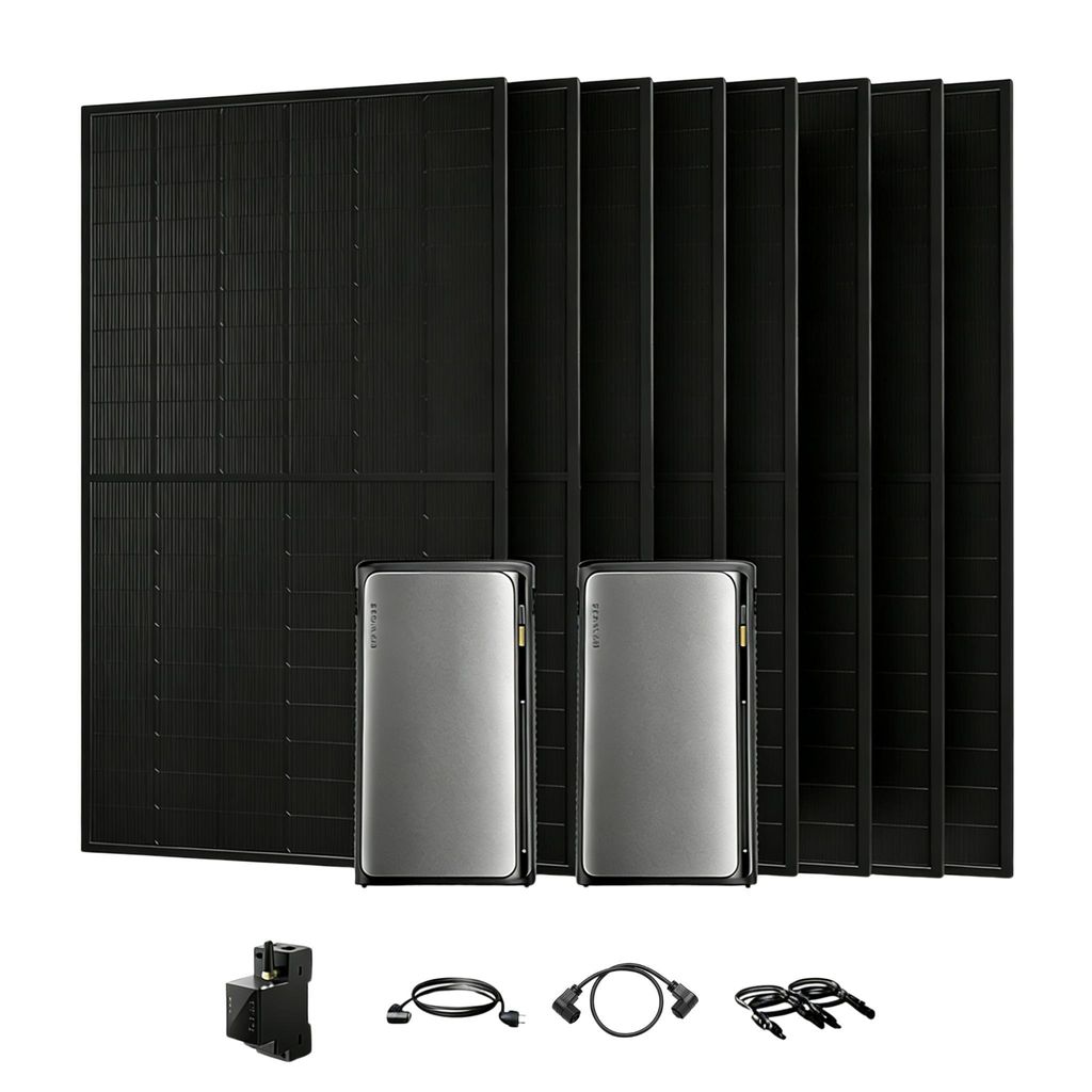 Balkonkraftwerk mit Speicher, 2x EcoFlow Stream Ultra mit 4x JA Solar 450Wp Bifazial Solarmodule mit EcoFlow Smart Meter & Parallel Kabel (0% MwSt)