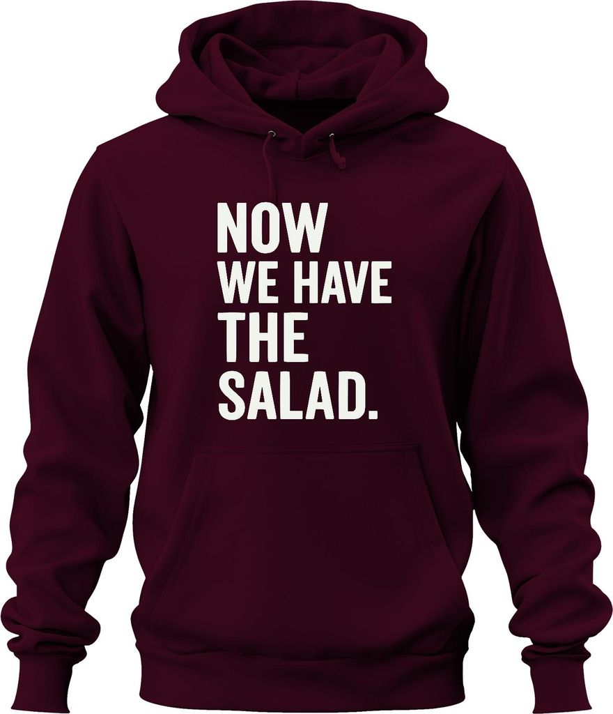 Jetzt haben wir den Salat Lustig Geschenk Küchenhumor Veganer Uni Hoodie Kapuzenpullover, Burgundy, XXL