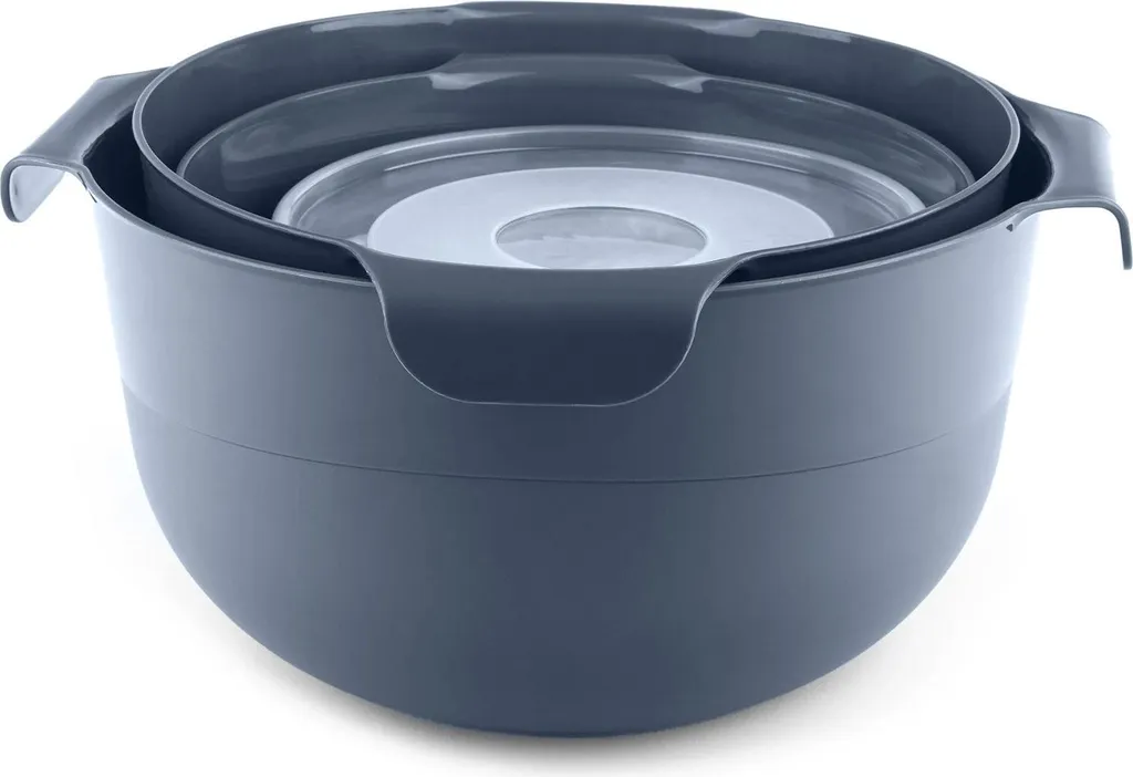 Saladiers gigognes gris lot de 7 pièces en plastique résistant 3 L