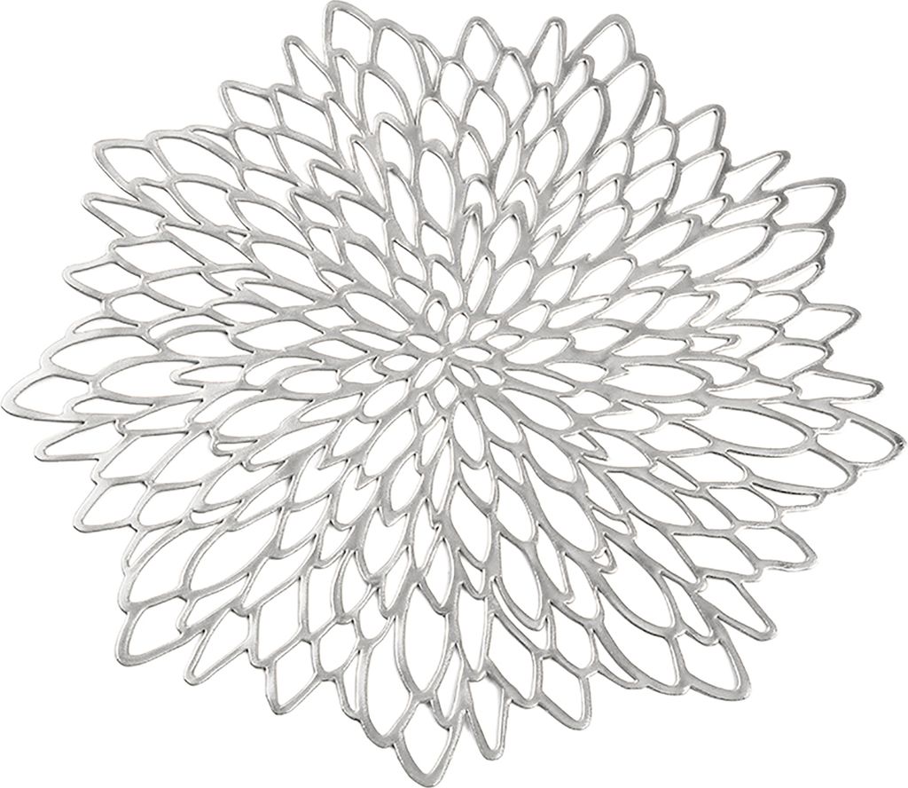 Platzieren Sie die Matte flexibler Anti-Scenen-PVC Easy Clean-Nicht-Stick-Hohlhöhle-Vinyl-Placemat-Küche Vorräte-Silber