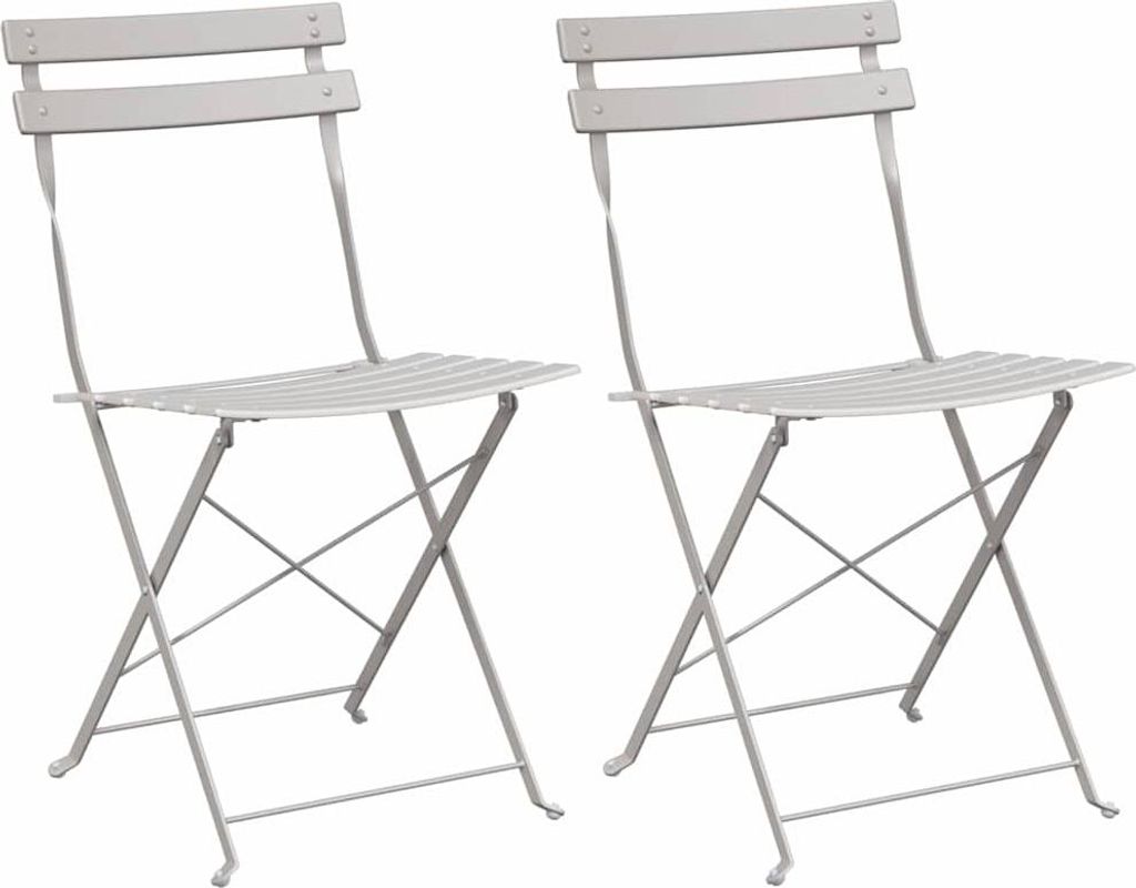 vidaXL Gartenklappstuhl 2 pcs Beige 42 x 46 x 82cm Metall