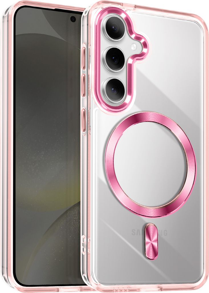 Avizar, MagSafe Hülle für Samsung Galaxy S24 Plus / S25 Plus Cristal Color, Champagnerrosa