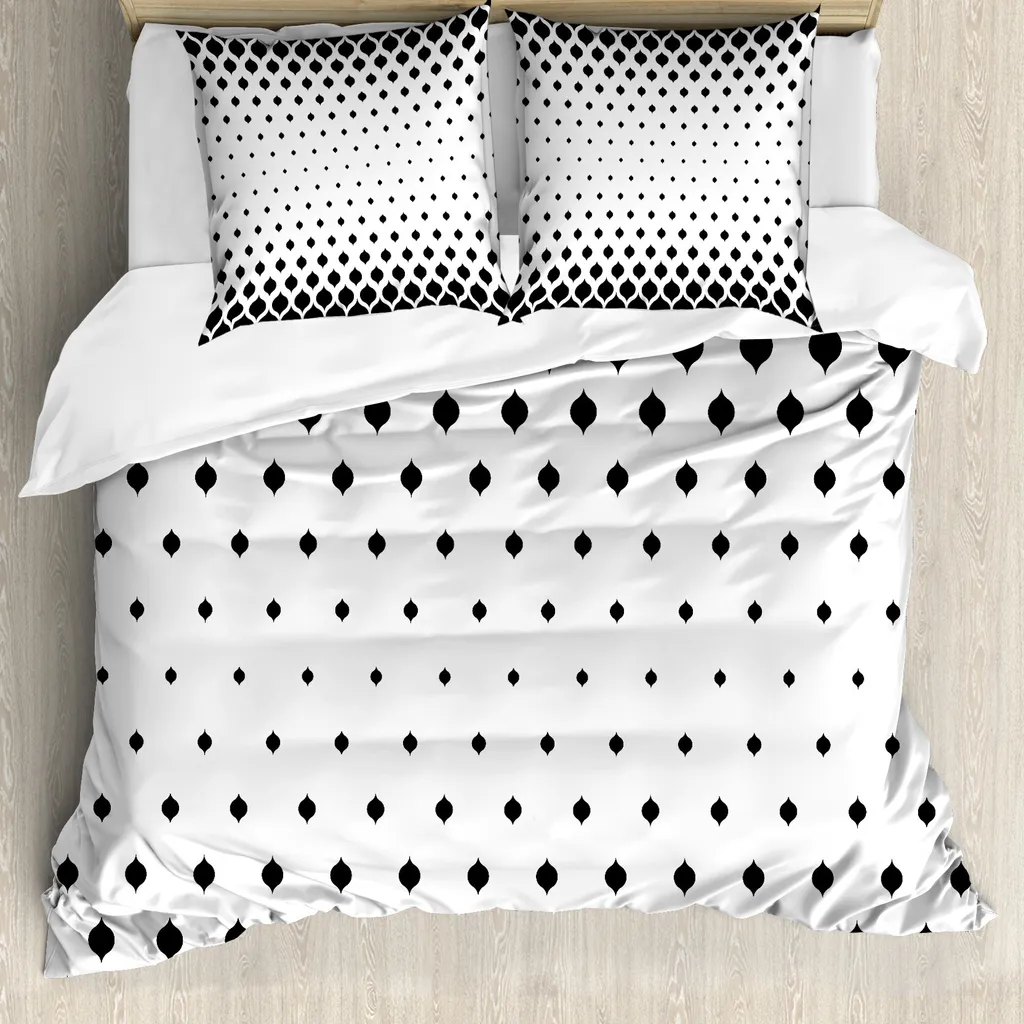 Copripiumino ABAKUHAUS 155x220cm Bianco e Nero stile Vittoriano