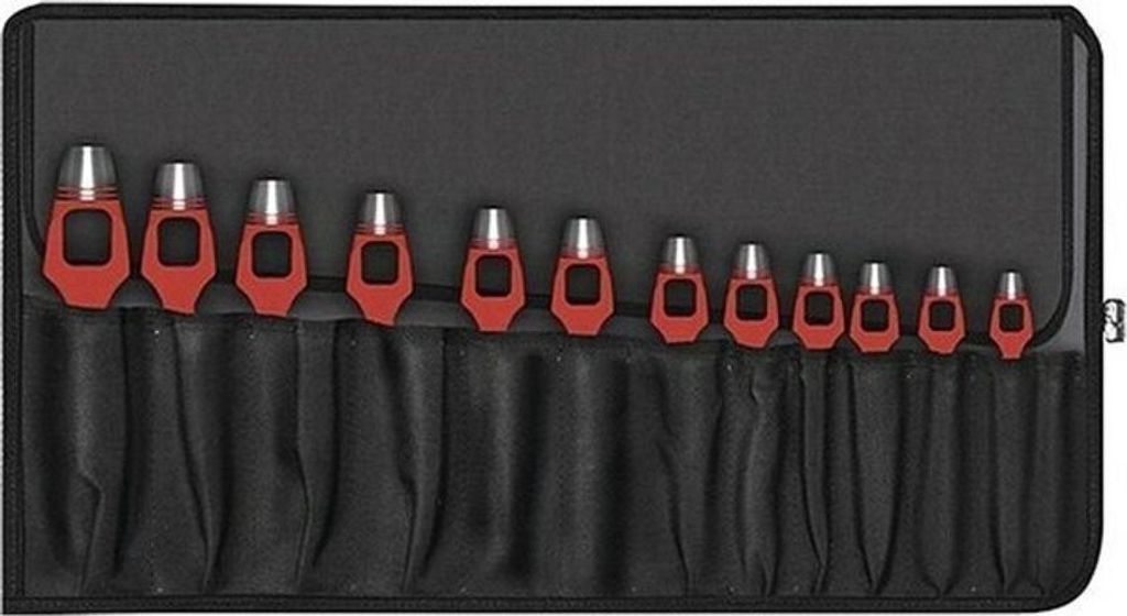 Henkellocheisen-Satz DIN 7200-A 12-teilig Rolltasche