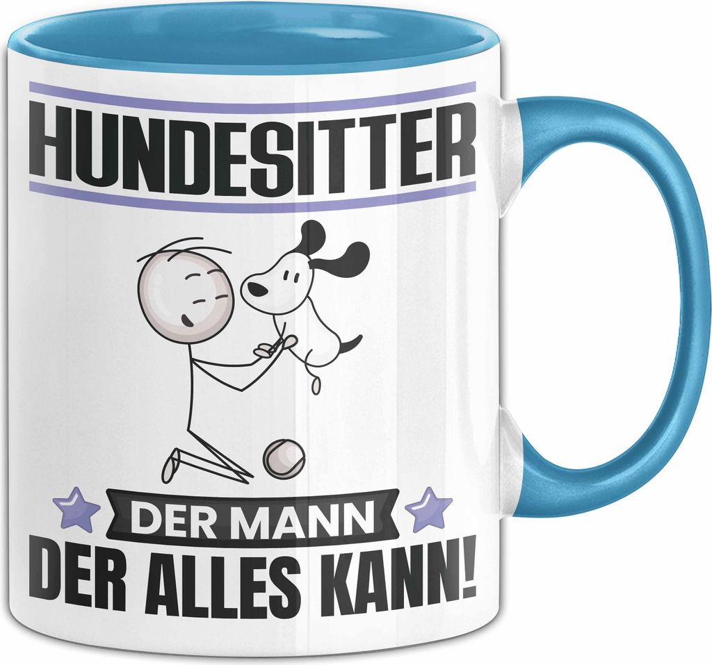 Hundesitter Tasse Geschenk für Hundesitter Der Mann Der Alles Kann Geschenkidee zum Geburtstag (Blau)
