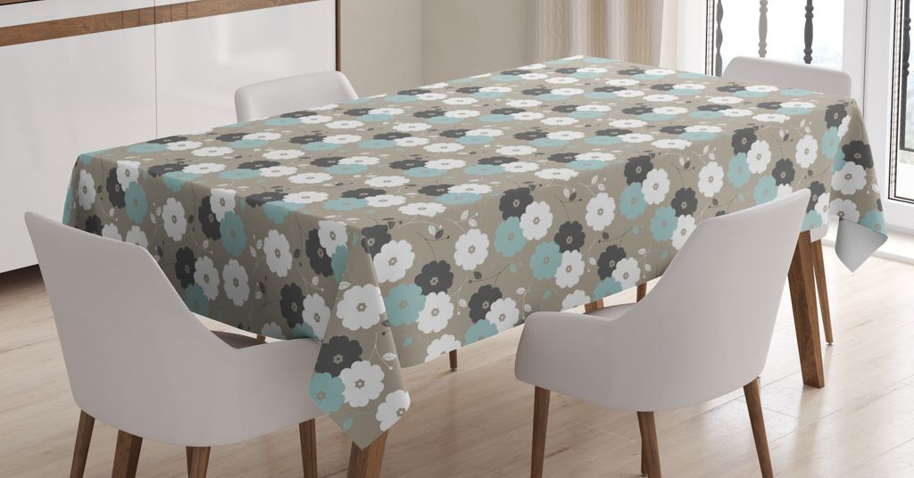 ABAKUHAUS Blumen Tischdecke, Kontinuierliche Blumen-Grafik, Druck mit Klaren Farben ohne Verblassen Waschbar für innen oder Außen Bereich, 140 x ...