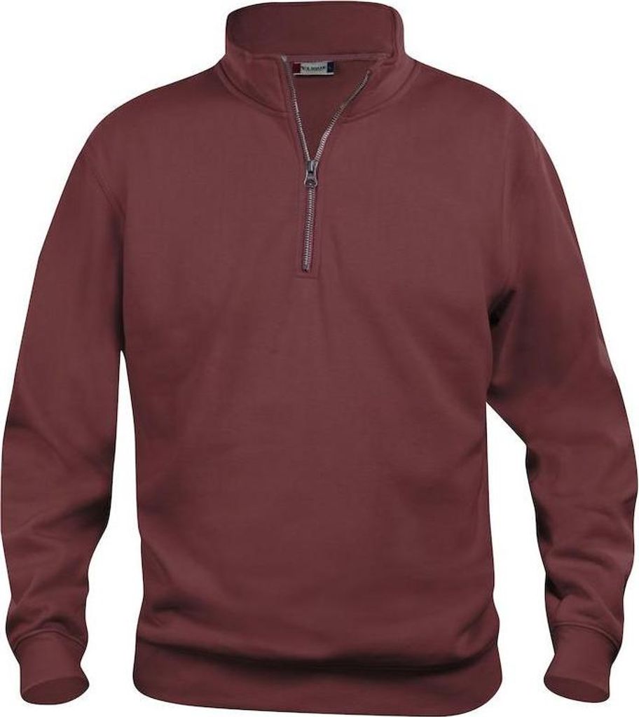 Clique - "Basic" Sweatshirt mit halbem Reißverschluss für Herren/Damen Uni BC5949 (XXL) (Burgunderrot)