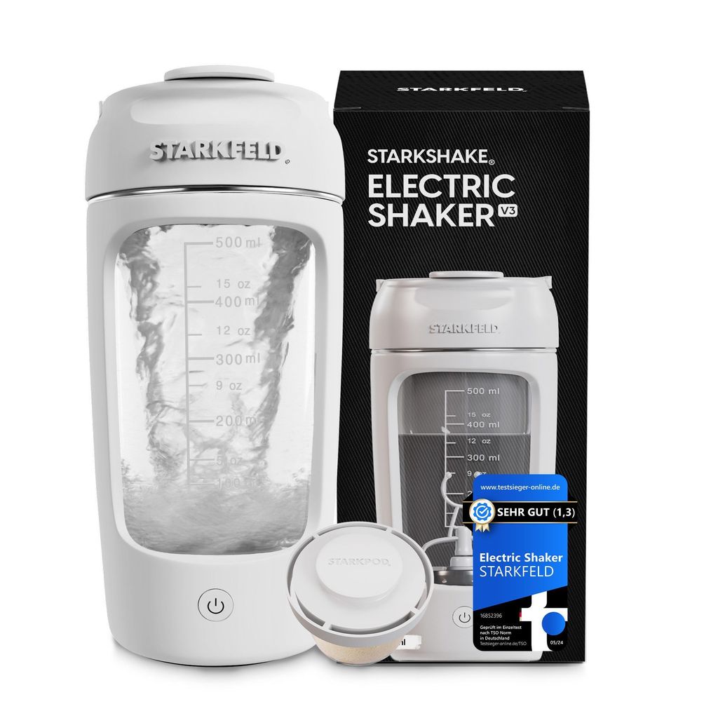 STARKSHAKE V3 – Der beste elektrische Shaker | Klumpenfreie Eiweiß Shakes dank 7000 UPM | Schnellladen | 60+ Shakes pro Ladung mit STARKPOD | ...