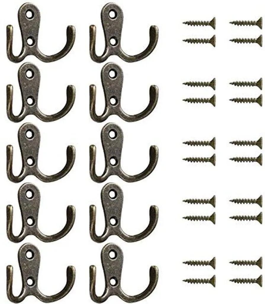 Patère murale vintage en bronze petit modèle double pour votre cuisine