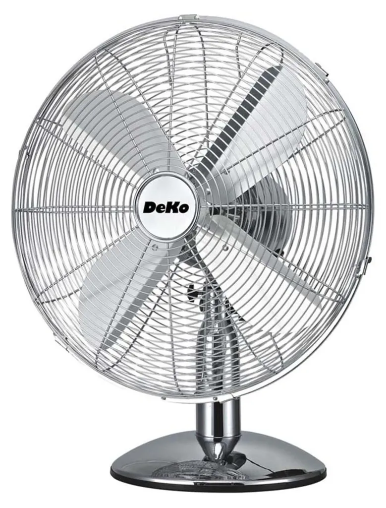 Petit ventilateur silencieux chromé Pegro 35W avec oscillation 29 cm