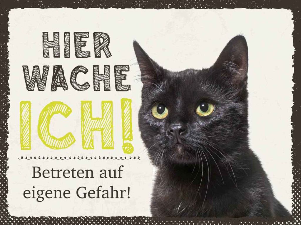 vianmo Holzschild 30x40 cm Katze hier wache ich eigene Produktbild 