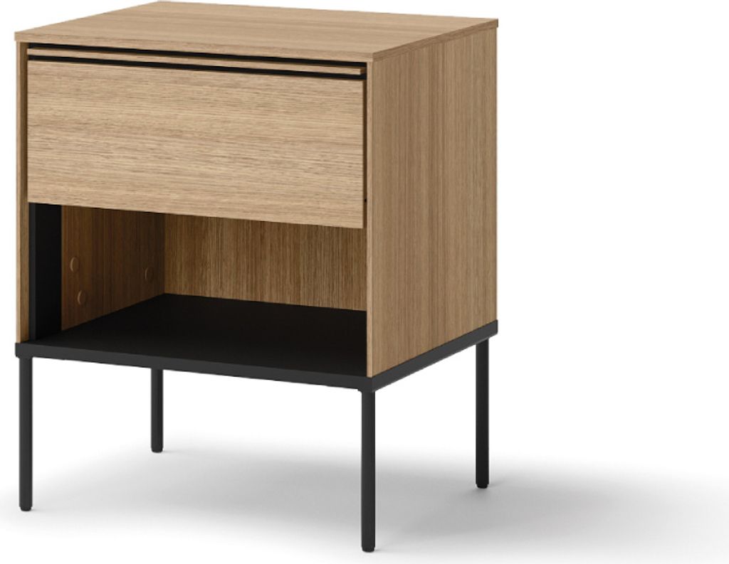 yourhouse24 Nachttisch VISSO VI-10 mit Ablagefläche Eiche linear