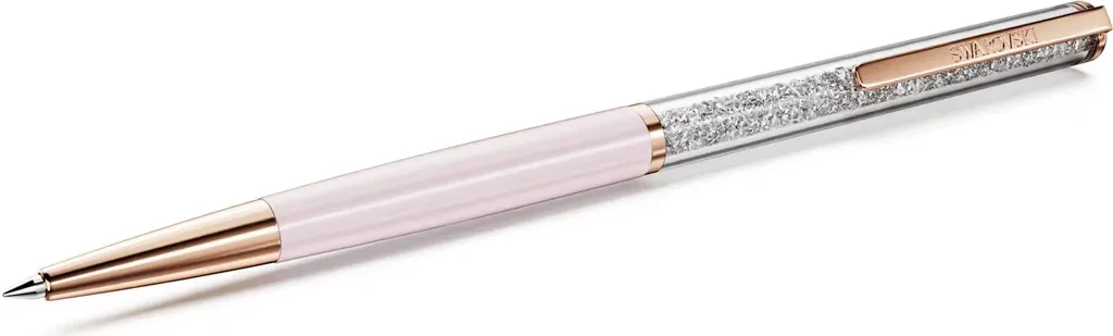 Stylo bille de luxe Swarovski rose avec cristaux et finition or rose