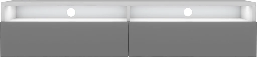 Mobile Porta TV 140cm Selsey Rednaw Grigio Lucido LED Moderno