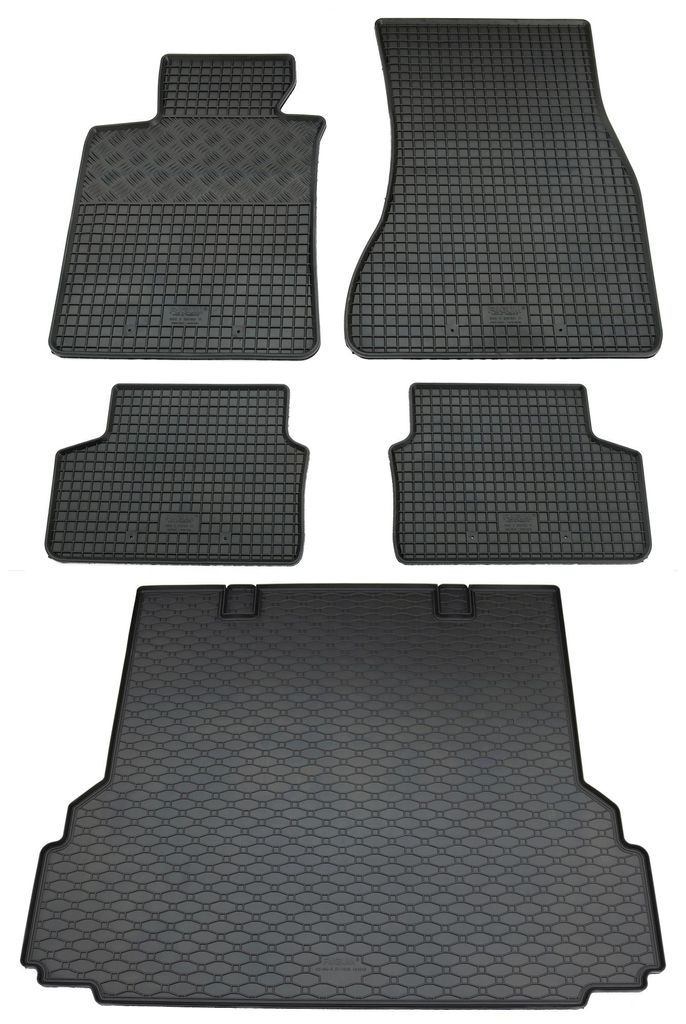 Rigum Gummi Fußmatten + Kofferraumwanne im Set für 5er BMW G31 Touring, schwarz
