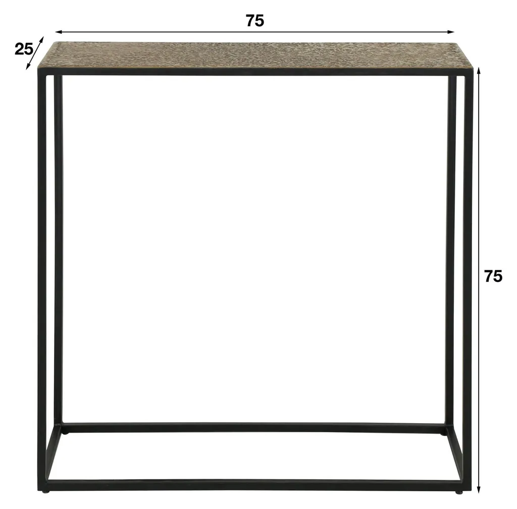Console Gain de Place 75 cm Bronze et Noir - Meuble d'Appoint Compact - 4