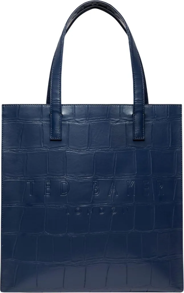 Grand Sac Cabas Femme Croccon Ted Baker Effet Crocodile Bleu Marine