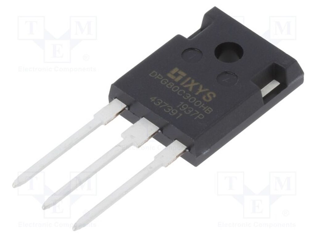 1x Diode: Gleichrichter THT Ifsm: 450A Tube 300V 2x40A TO247-3 DPG80C300HB Univer