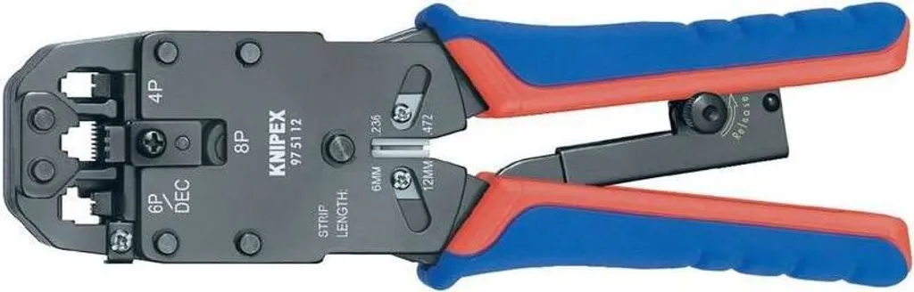 Knipex 97 51 12 Pince à sertir pour fiches RJ10 RJ11 RJ12 et RJ45 Western