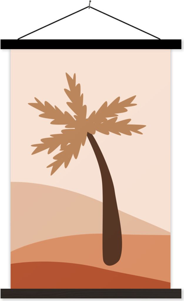 MuchoWow Textilposter Sommer - Palme - Pastell 40x60 cm mit schwarzem Rahmen - Wanddekorationen