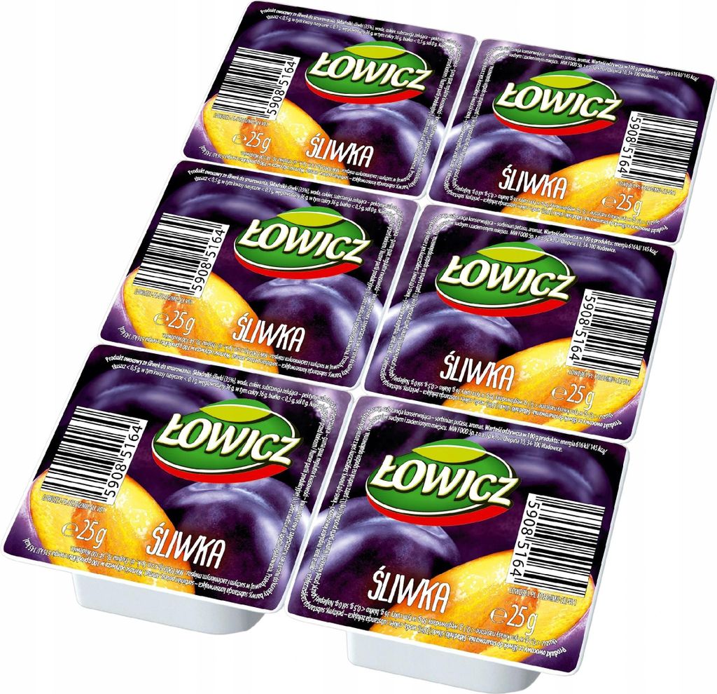 Pflaumenmarmelade Monoporation 6 x 25g - Łowicz Produktbild 