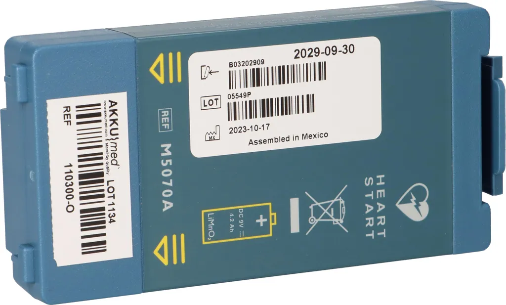 Batterie Lithium 9V 4.2Ah Haute Capacité pour Philips HeartStart HS1 FRx