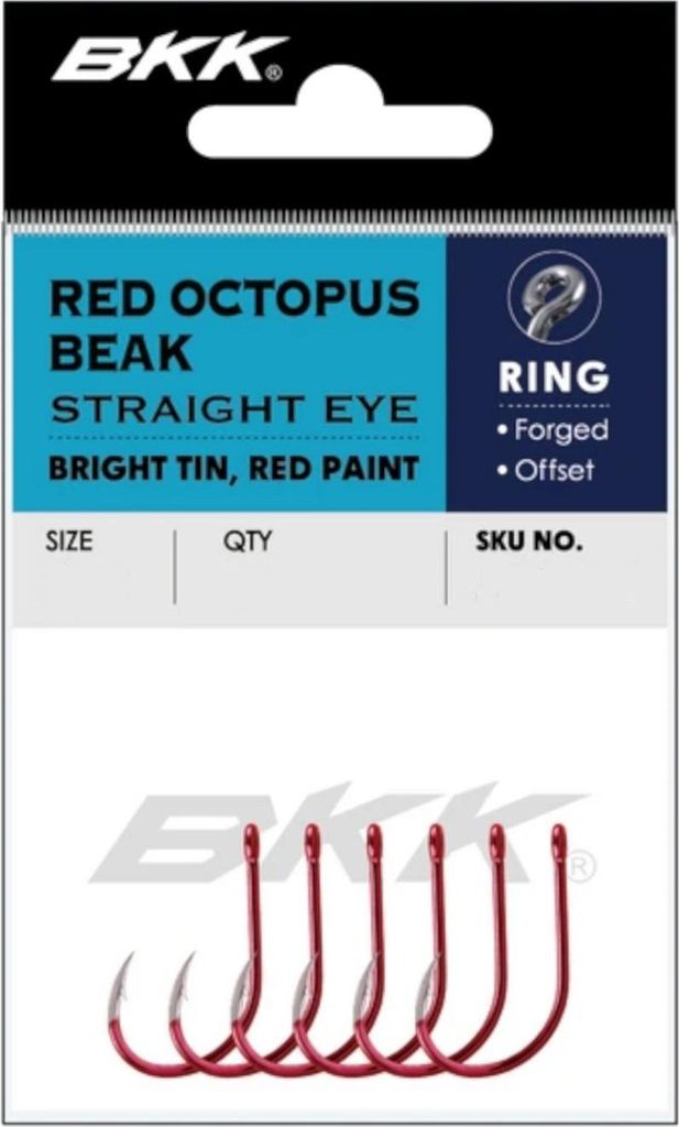 BKK RED OCTOPUS BEAK Straight Eye - Einzelhaken, Größe/Packungsinhalt:Gr. 4/0 / 5 Stück