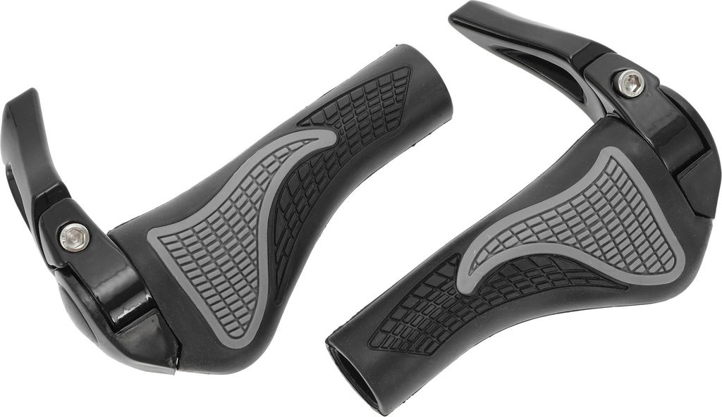 1 Paar Fahrradgriffe, rutschfeste ergonomische Fahrradgriffe, Schafhorn-Fahrradlenkergriffe für E-Bike Trekking Bike MTB, Grau Schwarz