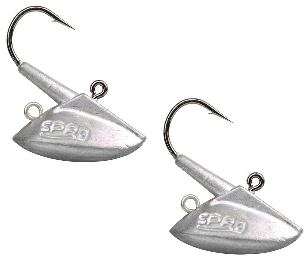 Spro Fire Erie Jighead grau - 2 Jighaken für Köderfische, Größe:34g / Gr. 1/0