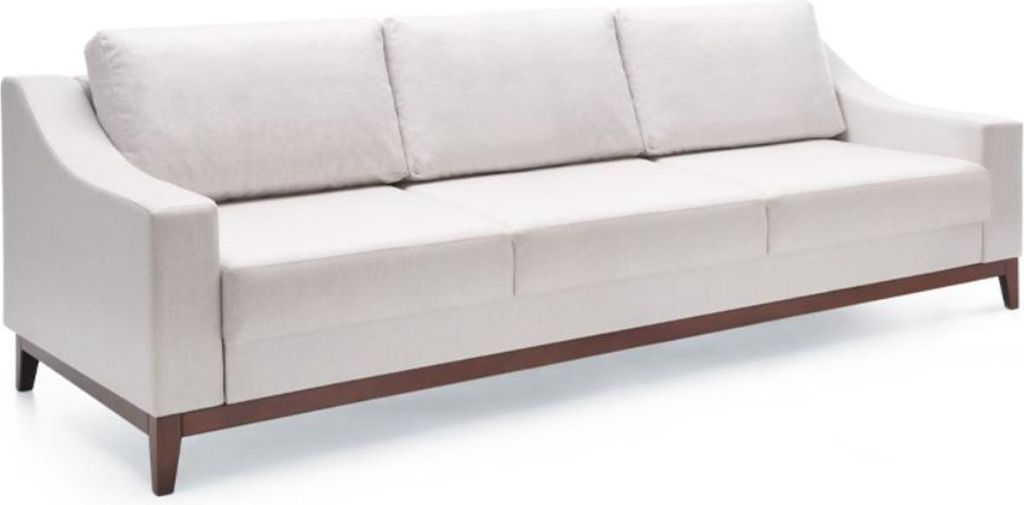 Casa Padrino Luxus Sofa Weiß / Dunkelbraun 225 x 100 x H. 77 cm - Wohnzimmer Sofa mit Schlaffunktion - Wohnzimmer Möbel - Luxus Möbel - Luxus In...