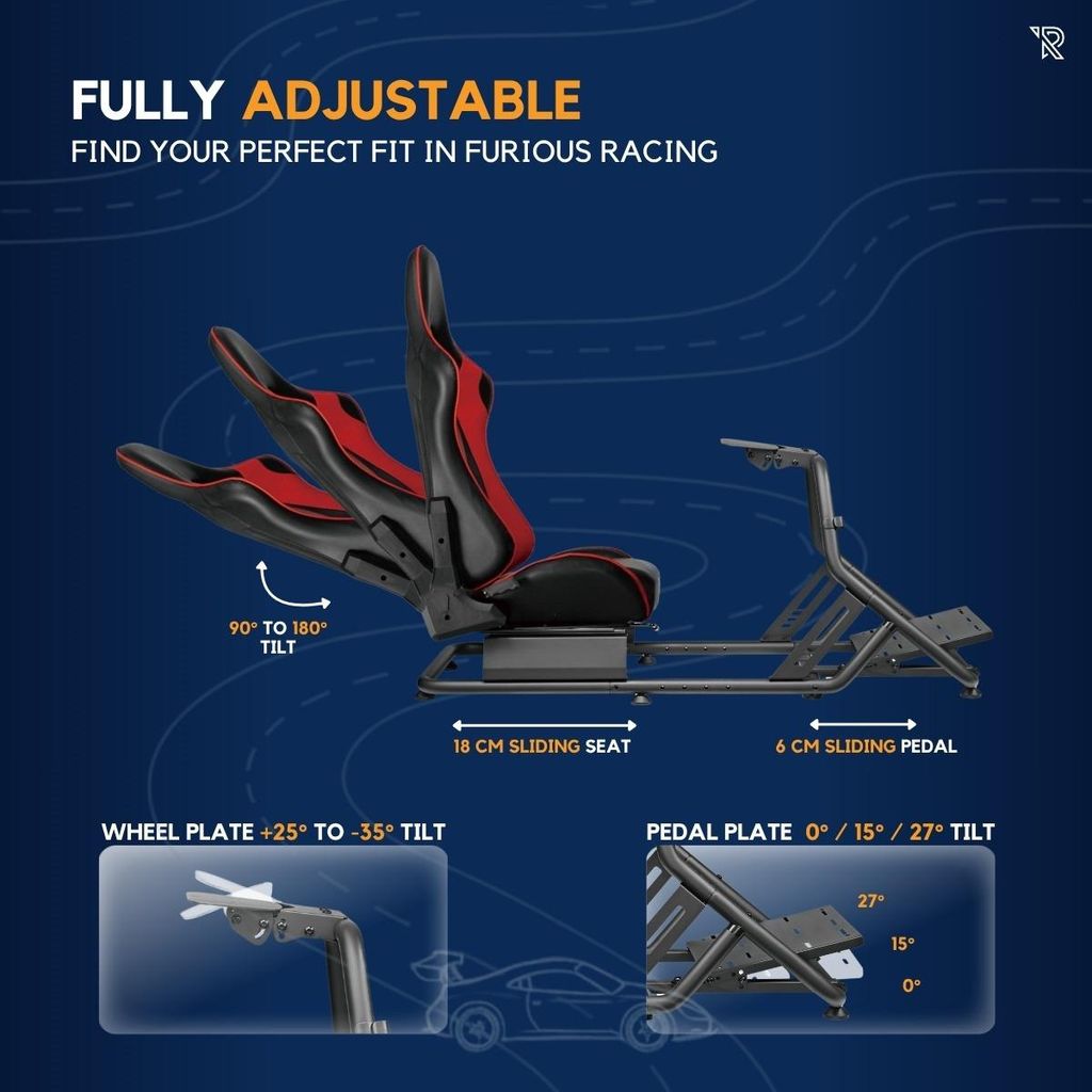 Ranqer Racing Simulator Stuhl Rennstuhl mit Stahlrahmen Produktbild 