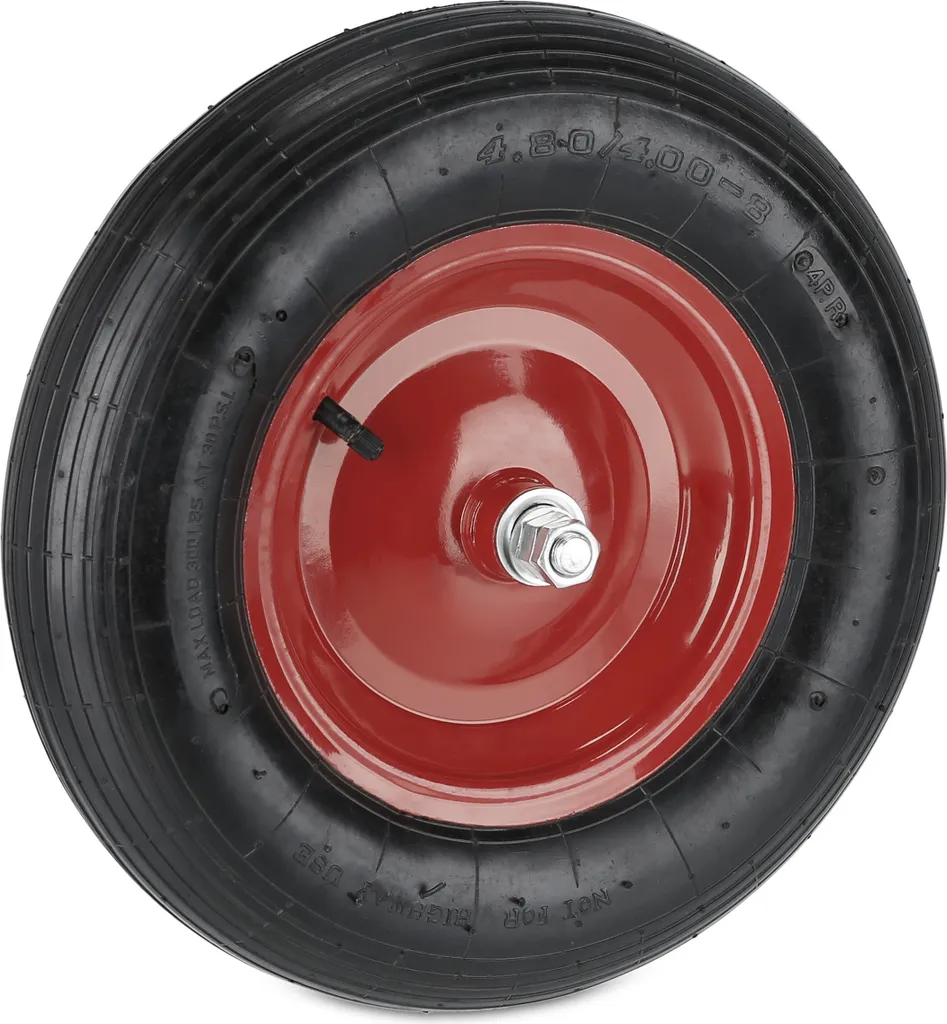 relaxdays Ruota per carriola aria 4,80 4,00-8 + asse