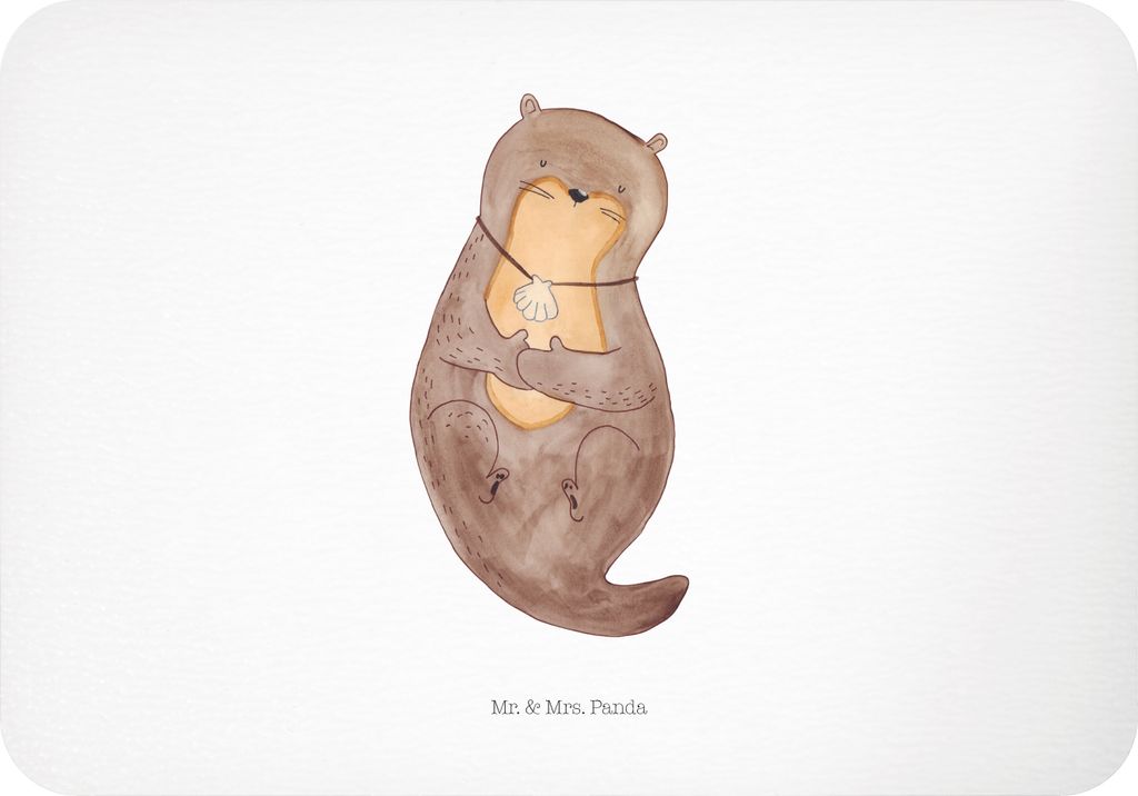 Mr. & Mrs. Panda magnet Otter Muschel - Weiß - Geschenk, küchenmagnet, Kühlschrankmagnet, Motivation, Büro, Notizhalter, Seeotter, haftmagnet, ...