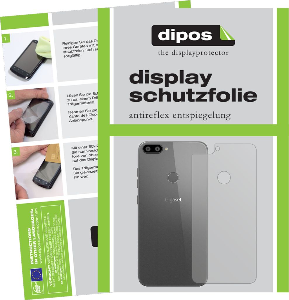 1x Schutzfolie für Gigaset GS195 Pummelphone Rückseite matt Displayschutzfolie Folie Display Schutz dipos