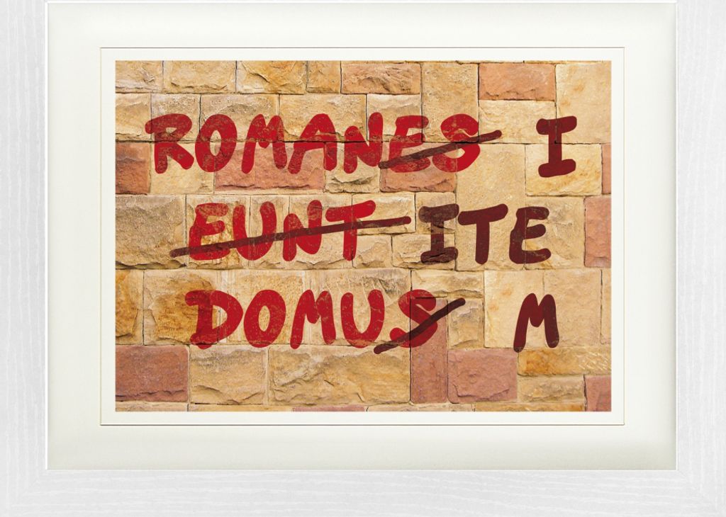 Das Leben Des Brian Gerahmtes Bild Mit Edlem Passepartout | Wand-Bilder | Im Bilderrahmen - Römische Mauer, Romani Ite Domum (30 x 40 cm)