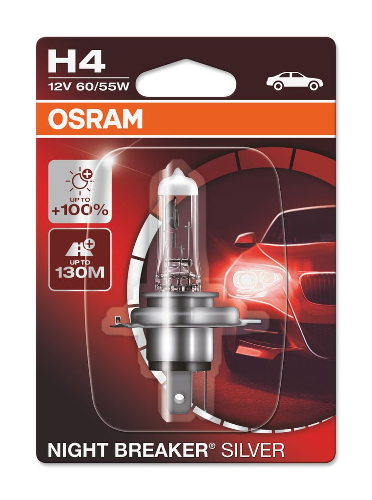 OSRAM Glühlampe Night Breaker Silver NBS H4 12V / 60/55 X1