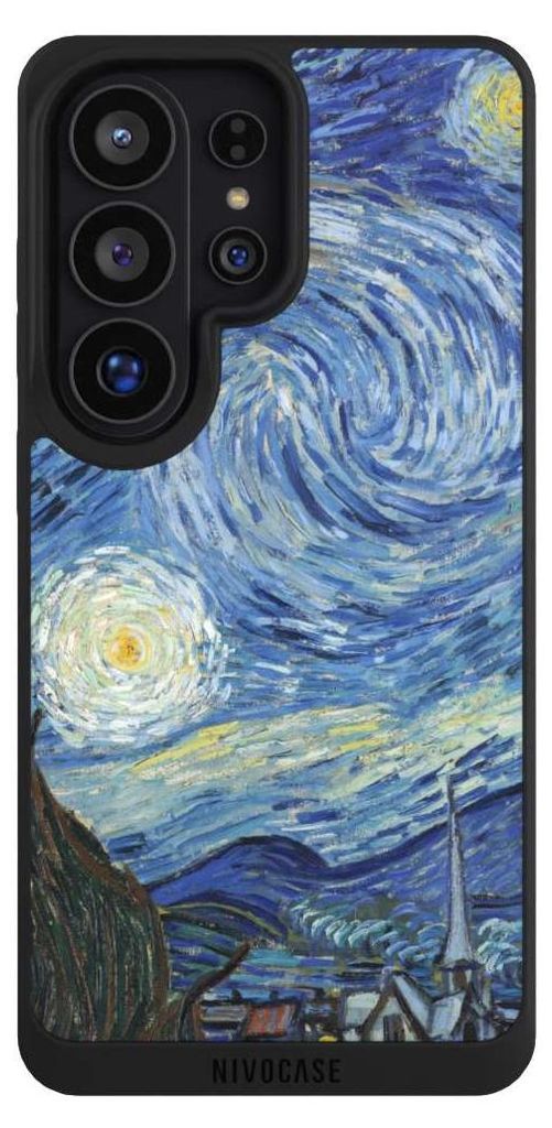 NIVOCASE Handyhülle für Samsung Galaxy S26 Ultra Hülle NIVOpure Case Schwarz Kunst The Starry Night