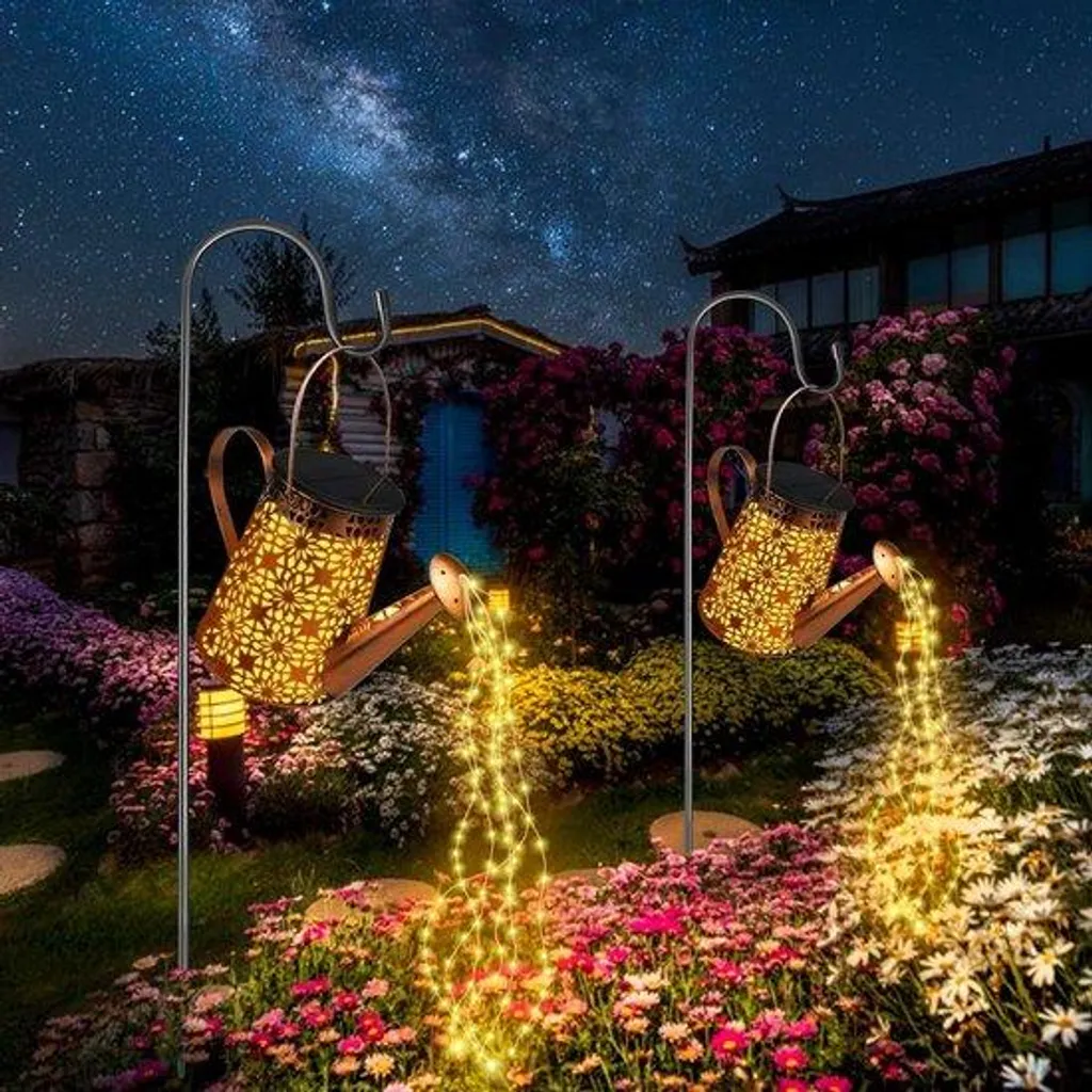 Arrosoir Solaire IP65 Haute Luminosité 90 LED - Cascade d'Eau x2 Pièces