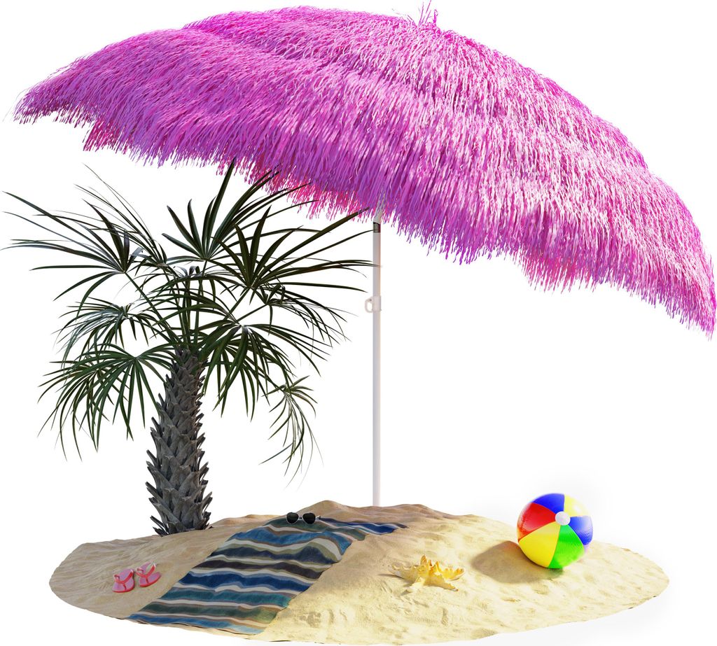 KINGSLEEVE® Ombrellone Stile Hawaii Ø160 cm Inclinabile e Immagine del prodotto 