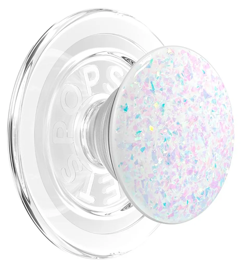 Support vidéo pour smartphone : PopGrip MagSafe blanc finition paillettes