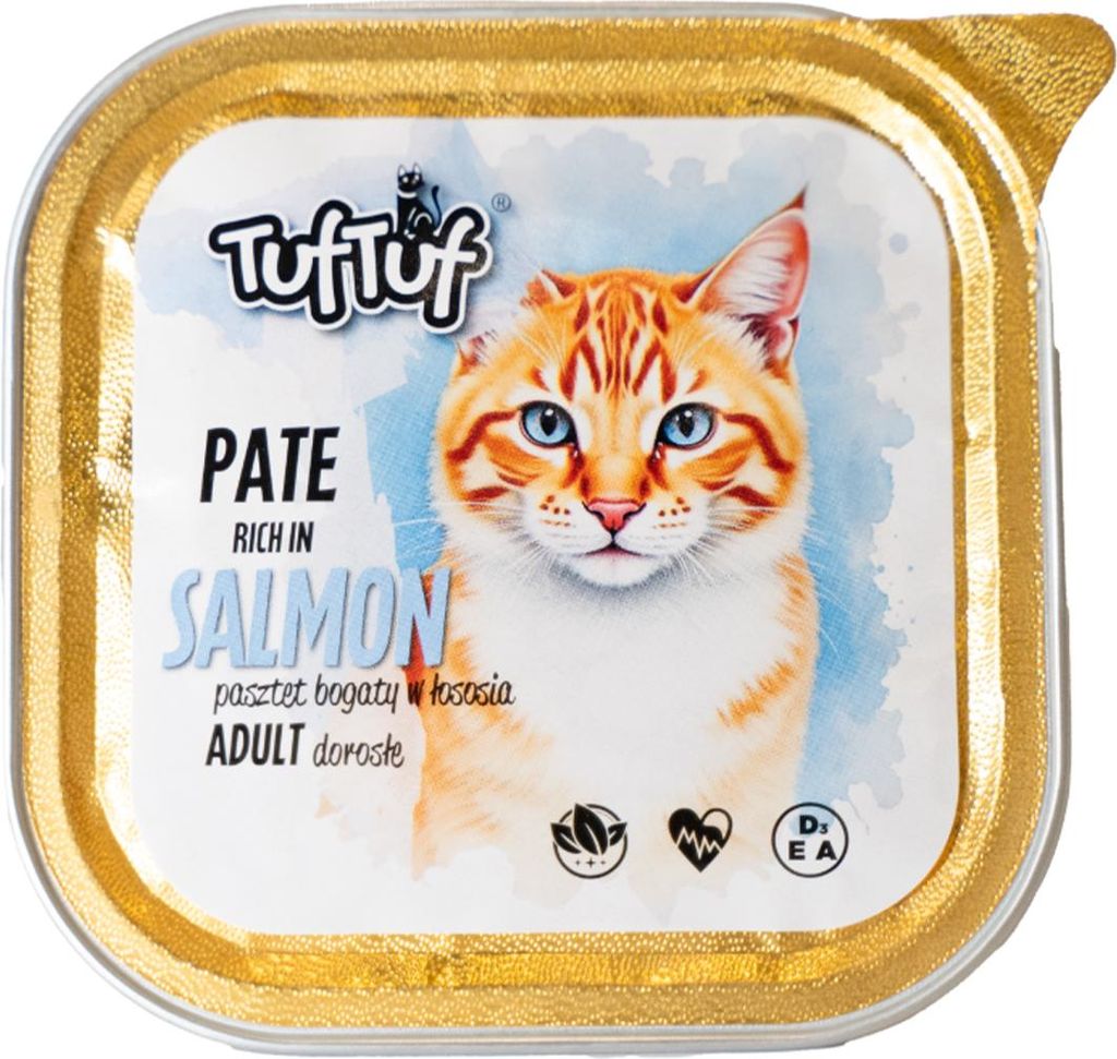 Tuftuf | Mokré krmivo pre mačky – losos – 100 g – Obrázok produktu 