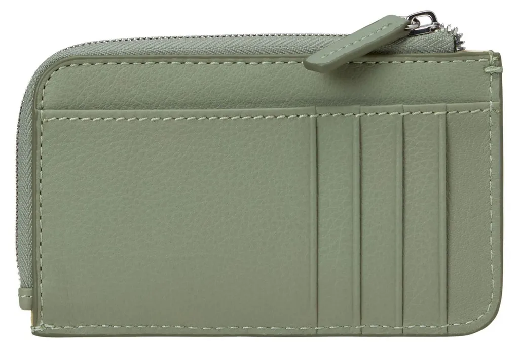 Portefeuille Zippé Marc O'Polo Florica : Cuir Sécurisé Gris-Vert Sauge
