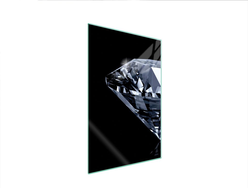 Herdabdeckplatte 35x52 Glaskeramikkochfeld Abdeckung Spritzschutz Glasplatte Deko Schneidebrett Diamant Schwarz