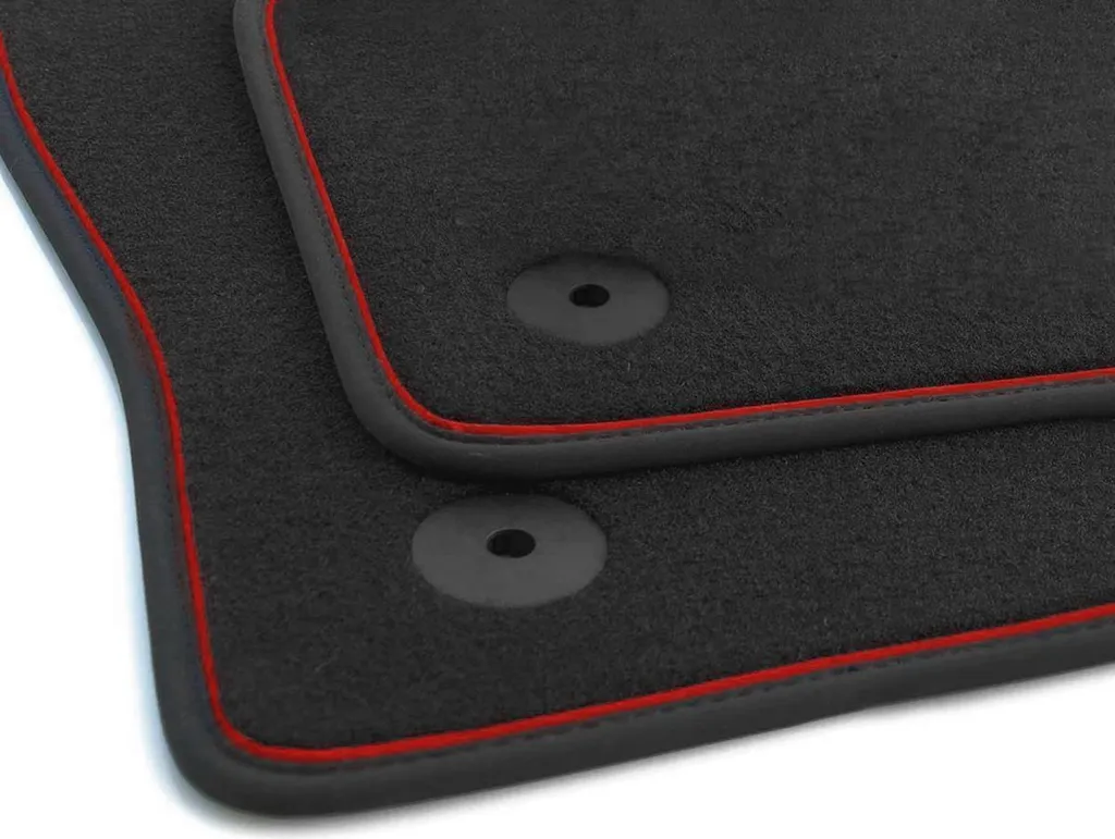 Tappetini Auto per Seat Ibiza 6F 2017+ Velluto Nero con Banda Rossa