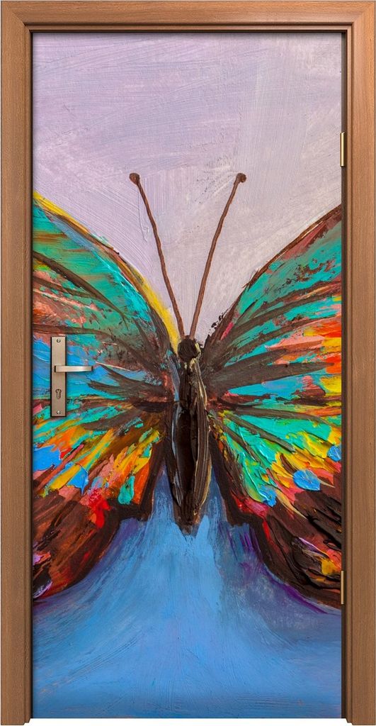 Türposter 90x200 cm Türaufkleber Türtapete Türfolie Klebefolie Malerei schöner Schmetterling