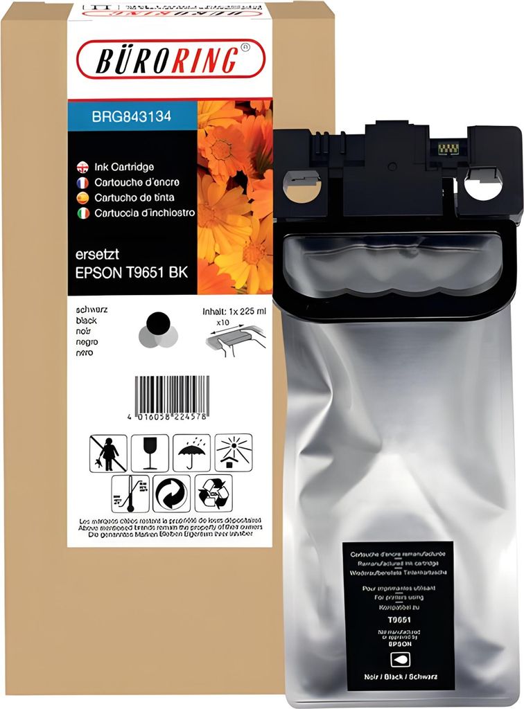 Tintenpatrone XL, schwarz, ersetzt Epson T9651, Inhalt 225 ml,