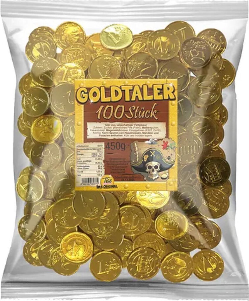 Tise Goldtaler aus kakaohaltiger Fettglasur 100 Stück Produktbild 