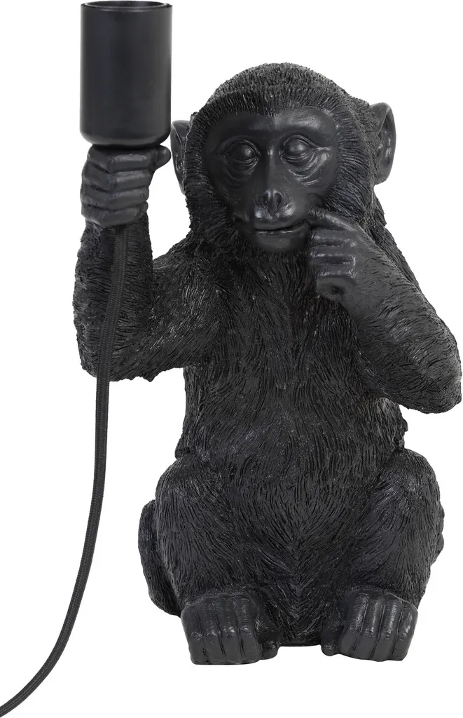 Lampe de chevet singe noir design original pour chambre et salon E27