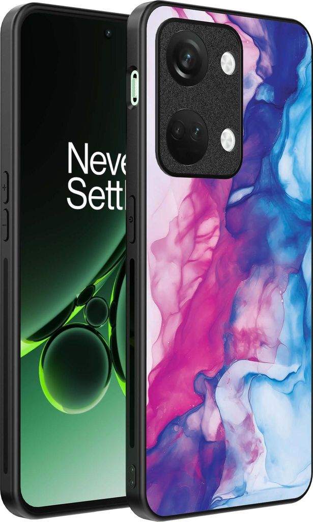 Smartphonica Telefon Fall geeignet für OnePlus Nord 3 mit rosa blau Marmor Print - TPU Backcover Fall Rose blau Marmor Design
