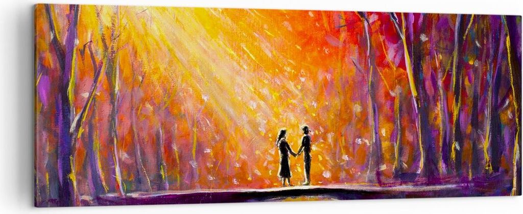 Bild auf Leinwand - Leinwandbild - Wald Baum Natur - 140x50cm - Wand Bild - Wanddeko - Wandbilder - Leinwanddruck - Bilder - Kunstdruck - Wanddekor...